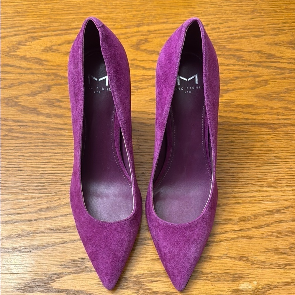 Marc Fisher Purple Suede Heels Elegant Stiletto Design